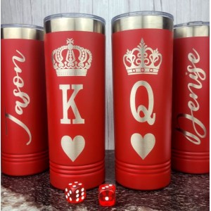 His & Her Tumbler Set -- King and Queen