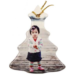 Ceramic Christmas Tree Ornament Two Sided