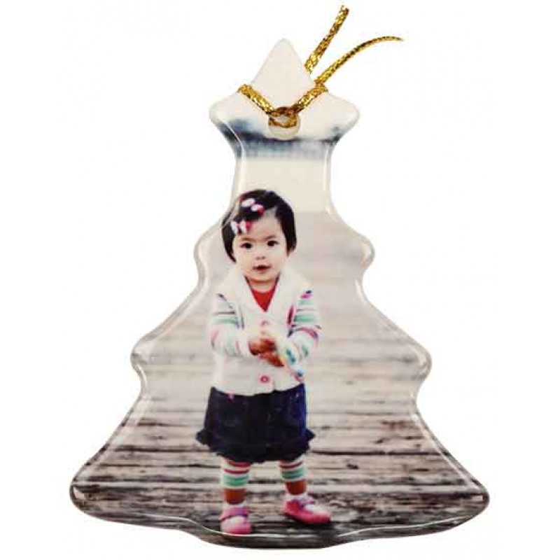 Ceramic Christmas Tree Ornament Two Sided