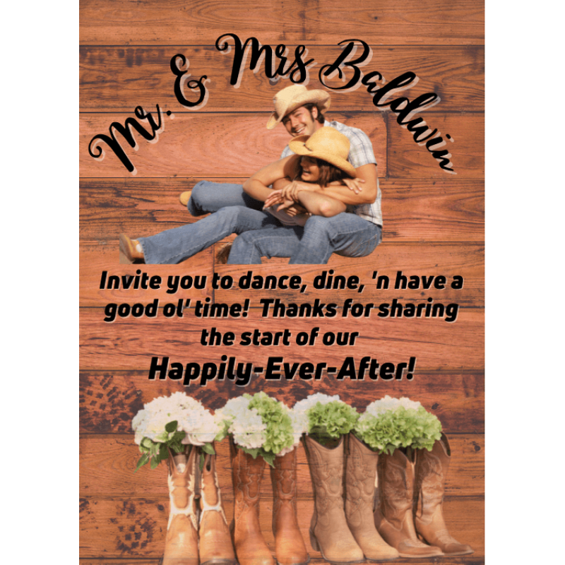YS Wedding Reception Sign - Barn Dance
